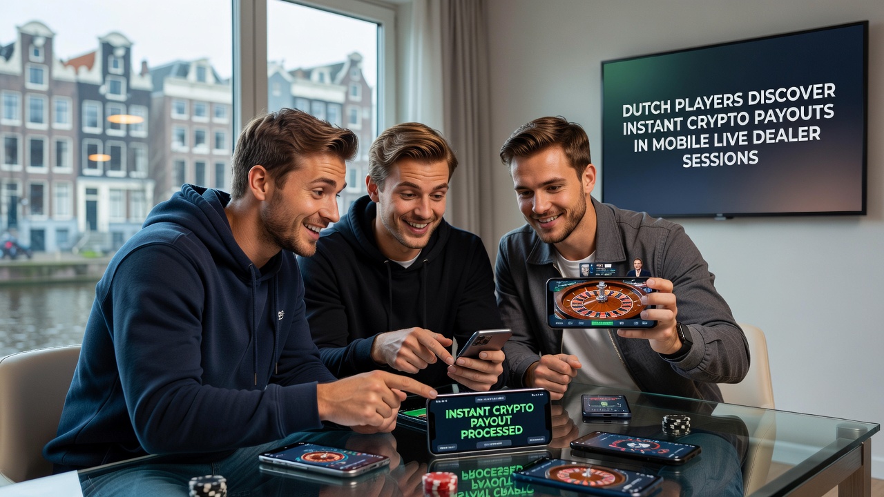 Mobiele interface met live dealer en crypto uitbetalingsopties voor Nederlandse gebruikers